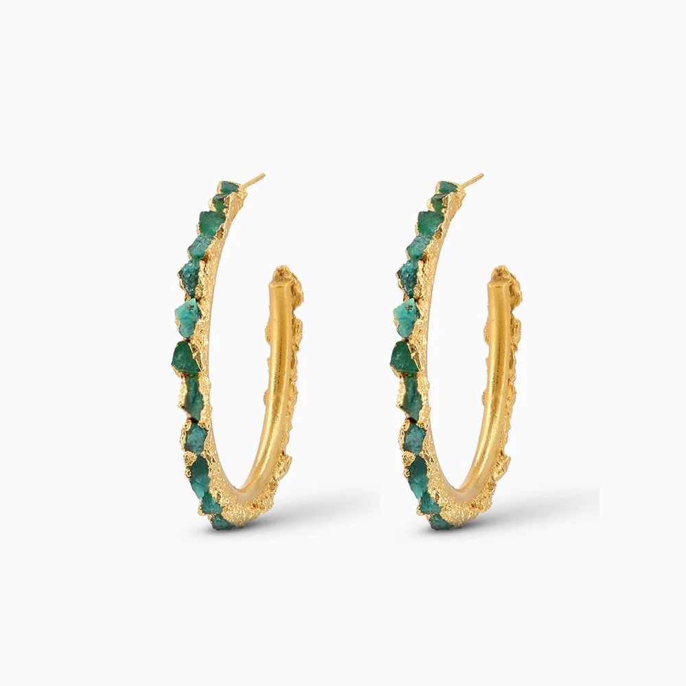 Selvatixa Emerald and Gold Earrings
